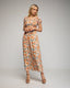 Vestido maxi floreado con pecho y mangas fruncidas - Tantra Spain