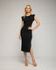 Vestido midi de punto con mangas amplias, elástico en la cintura y apertura lateral. - Tantra Spain