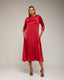 Vestido oversize con seda, bolsillos, manga francesa y cuello redondo. - Tantra Spain