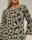 Vestido oversize de estampado animal print, manga larga y bolsillos. - Tantra Spain