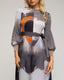 Vestido plisado midi estampado con pinzas en la cintura. - Tantra Spain