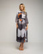 Vestido plisado midi estampado con pinzas en la cintura. - Tantra Spain