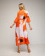 Vestido plisado midi estampado de flores con pinzas en la cintura. - Tantra Spain