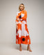 Vestido plisado midi estampado de flores con pinzas en la cintura. - Tantra Spain