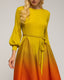 Vestido plisado midi tornasolado con pinzas en la cintura. - Tantra Spain