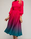 Vestido plisado midi tornasolado con pinzas en la cintura. - Tantra Spain