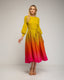 Vestido plisado midi tornasolado con pinzas en la cintura. - Tantra Spain