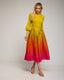 Vestido plisado midi tornasolado con pinzas en la cintura. - Tantra Spain