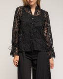 Camisa de encaje con cuelo mao y detalles ajustatables en las mangas - Tantra Spain