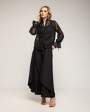 Camisa de encaje con cuelo mao y detalles ajustatables en las mangas - Tantra Spain