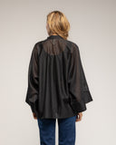 Camisa oversize con cierre japones, cuello mao  y detalle de tiras - Tantra Spain