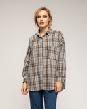 Camisa de cuadros con bolsillos y cierre de botones - Tantra Spain