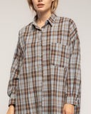 Camisa de cuadros con bolsillos y cierre de botones - Tantra Spain