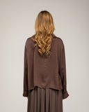 Blusa tipo chaqueta con cierre japones con seda
