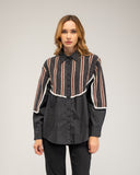 Camisa con pechera de punto de dibujo étnico