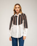 Camisa con pechera de punto de dibujo étnico