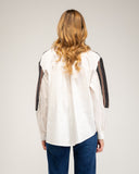 Camisa con pechera de punto de dibujo étnico