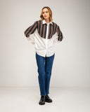 Camisa con pechera de punto de dibujo étnico