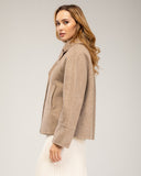 Double-breasted wool overcoat with side pockets and lapel collar