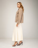 Double-breasted wool overcoat with side pockets and lapel collar