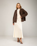 Double-breasted wool overcoat with side pockets and lapel collar