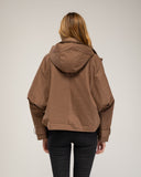 Chaqueta corta oversize, reversible,  impermeable y con capucha desmontable