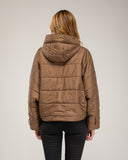 Chaqueta corta oversize, reversible,  impermeable y con capucha desmontable