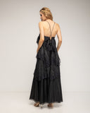 Vestido Maxi de encaje y volantes con tirantes - Tantra Spain