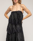 Vestido Maxi de encaje y volantes con tirantes - Tantra Spain