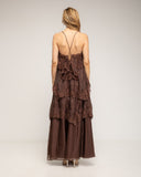 Vestido Maxi de encaje y volantes con tirantes - Tantra Spain