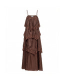 Vestido Maxi de encaje y volantes con tirantes - Tantra Spain
