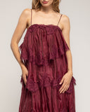 Vestido Maxi de encaje y volantes con tirantes - Tantra Spain