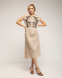 Vestido amplio midi condibujo de paillets en el pecho y detalle de cremallera - Tantra Spain