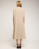 Vestido amplio midi condibujo de paillets en el pecho y detalle de cremallera - Tantra Spain