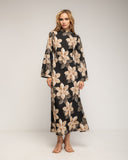 Vestido largo de flores con cuello cuadrado y tiras atrás - Tantra Spain