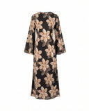 Vestido largo de flores con cuello cuadrado y tiras atrás - Tantra Spain