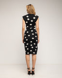 Vestido midi de punto con lunares sin mangas y cinturon aparte - Tantra Spain 