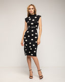 Vestido midi de punto con lunares sin mangas y cinturon aparte - Tantra Spain 