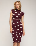 Vestido midi de punto con lunares sin mangas y cinturon aparte - Tantra Spain 