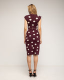 Vestido midi de punto con lunares sin mangas y cinturon aparte - Tantra Spain 