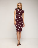 Vestido midi de punto con lunares sin mangas y cinturon aparte - Tantra Spain 