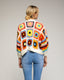 Chaqueta de crochet con flores.