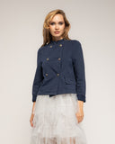 Chaqueta con cuello mao y doble botonadura, y bolsillos con solapa - Tantra Spain