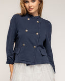 Chaqueta con cuello mao y doble botonadura, y bolsillos con solapa - Tantra Spain