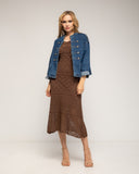 Chaqueta denim con detalle de botones dorados, y bolsillos con solapa - Tantra Spain