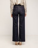 Jeans rectos de tiro alto  con bolsillos frontales y detalle de botones dorados - Tantra Spain