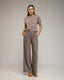 Pantalon de espiguilla de tiro alto y recto
