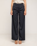 Pantalón de traje de corte recto con raya diplomatica y bolsillos laterales - Tantra Spain