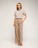 Pantalon de traje de corte recto con cinturilla y bolsillos laterales - Tantra Spain