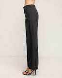 Pantalon de traje de corte recto con cinturilla y bolsillos laterales - Tantra Spain